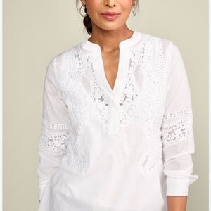 Soft Surroundings White Lace Blouse